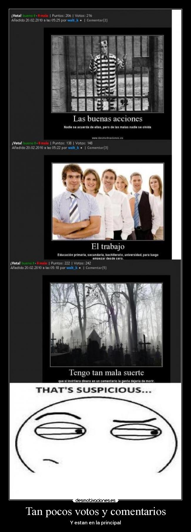 Tan pocos votos y comentarios - Y estan en la principal