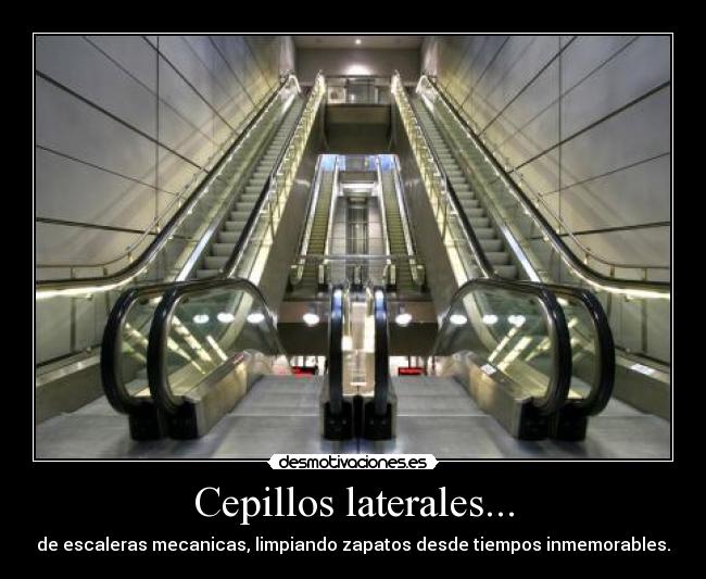 Cepillos laterales... - de escaleras mecanicas, limpiando zapatos desde tiempos inmemorables.