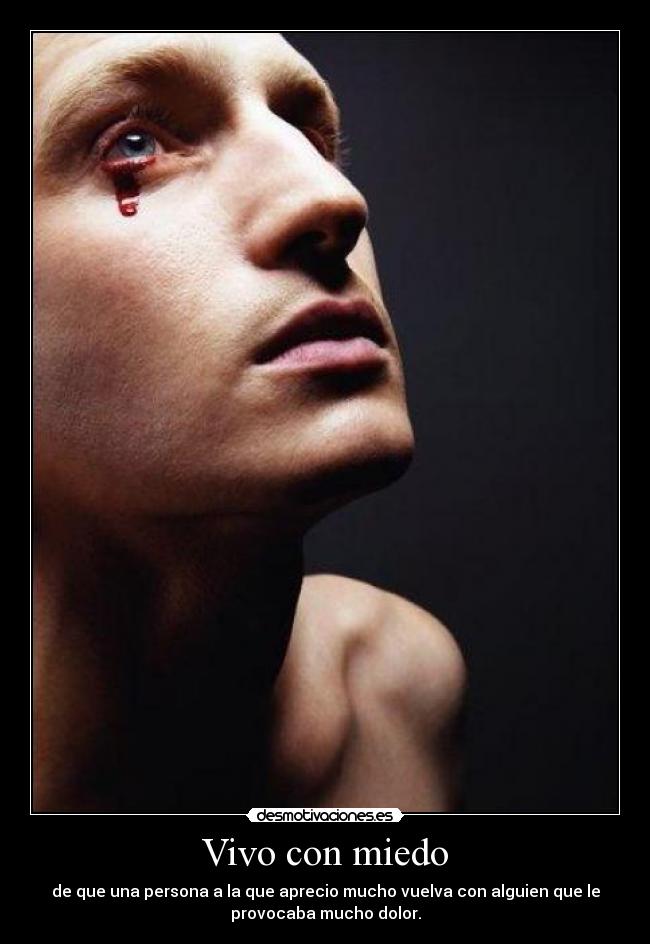 Vivo con miedo - de que una persona a la que aprecio mucho vuelva con alguien que le
provocaba mucho dolor.