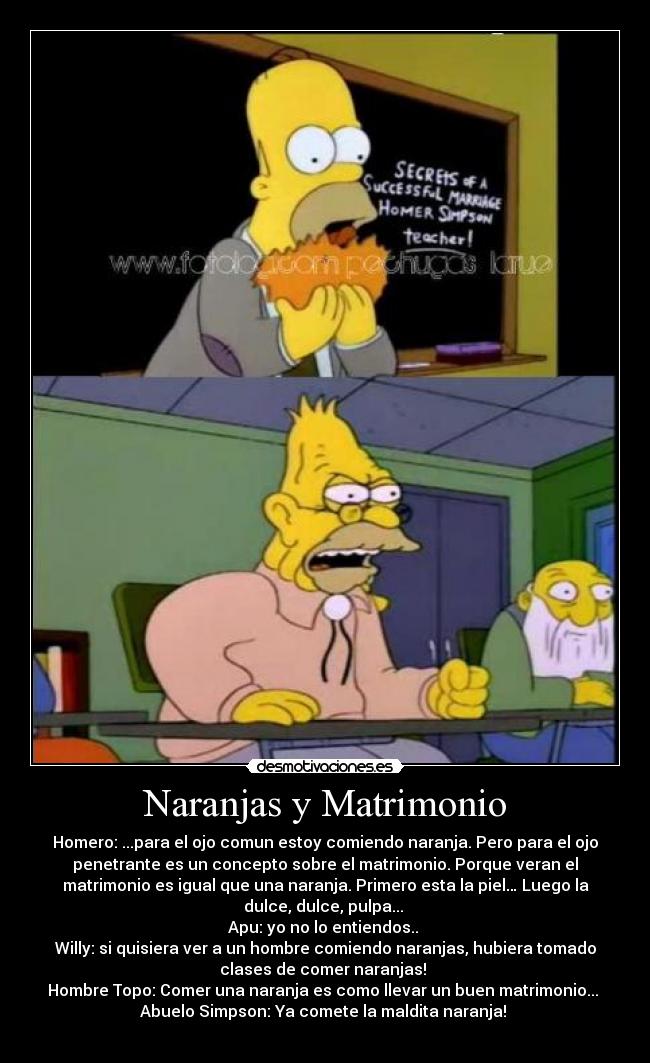 Naranjas y Matrimonio -