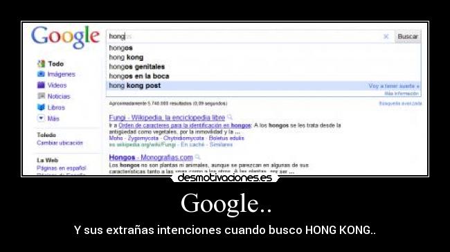 Google.. - Y sus extrañas intenciones cuando busco HONG KONG..