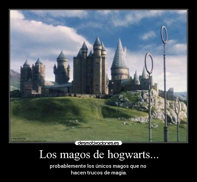 Los magos de hogwarts... - probablemente los únicos magos que no 
hacen trucos de magia.