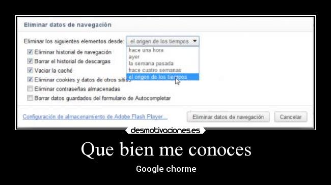 Que bien me conoces - Google chorme