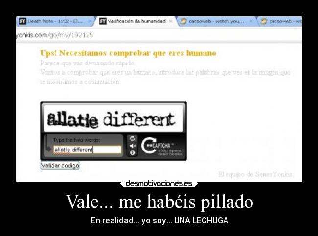 Vale... me habéis pillado -