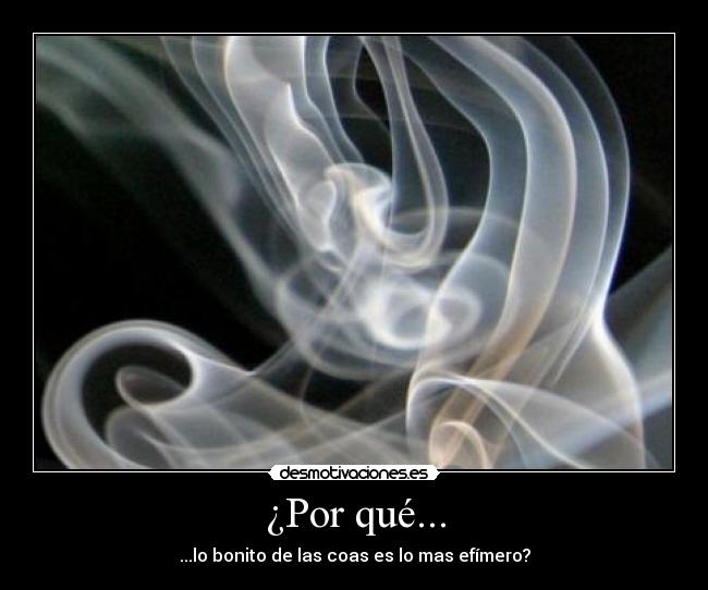 ¿Por qué... - ...lo bonito de las coas es lo mas efímero?