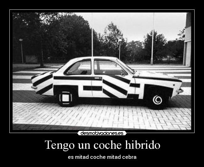 Tengo un coche hibrido - es mitad coche mitad cebra