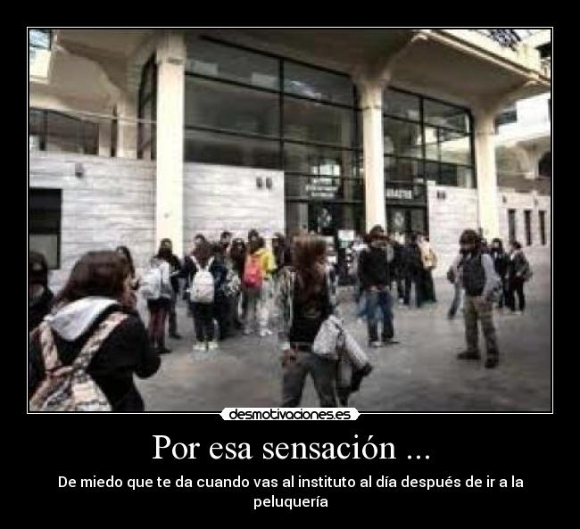 Por esa sensación ... - De miedo que te da cuando vas al instituto al día después de ir a la peluquería