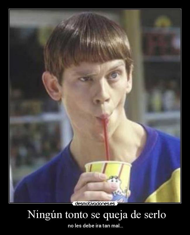 Ningún tonto se queja de serlo - no les debe ira tan mal...