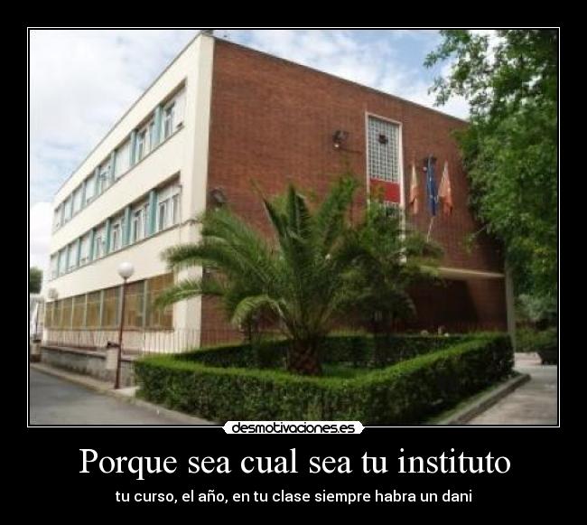 Porque sea cual sea tu instituto - tu curso, el año, en tu clase siempre habra un dani