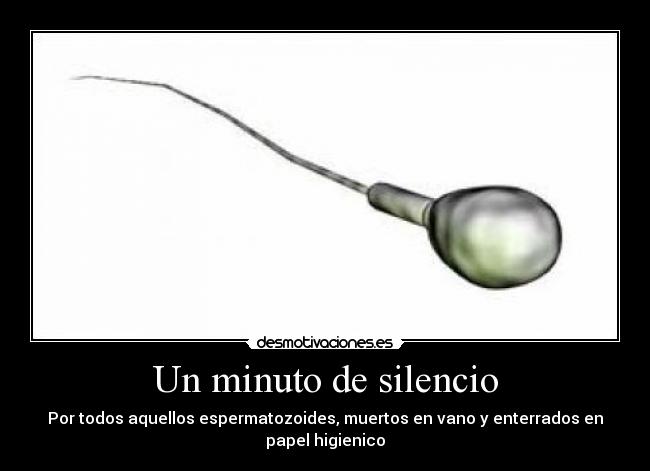 Un minuto de silencio - Por todos aquellos espermatozoides, muertos en vano y enterrados en papel higienico