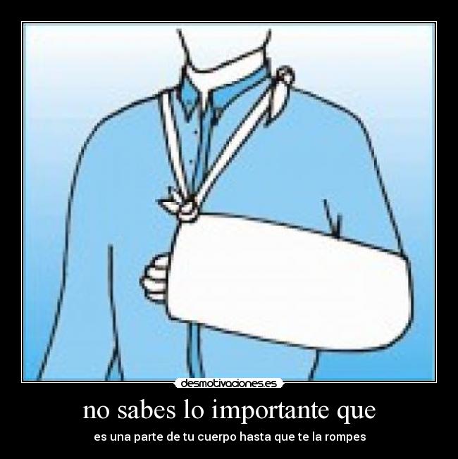 no sabes lo importante que -