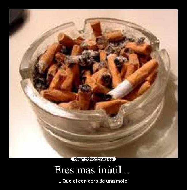 Eres mas inútil... - ...Que el cenicero de una moto.