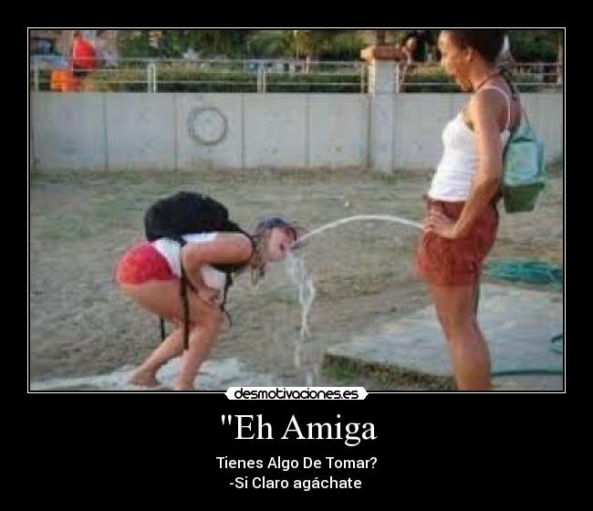 Eh Amiga - Tienes Algo De Tomar?
-Si Claro agáchate