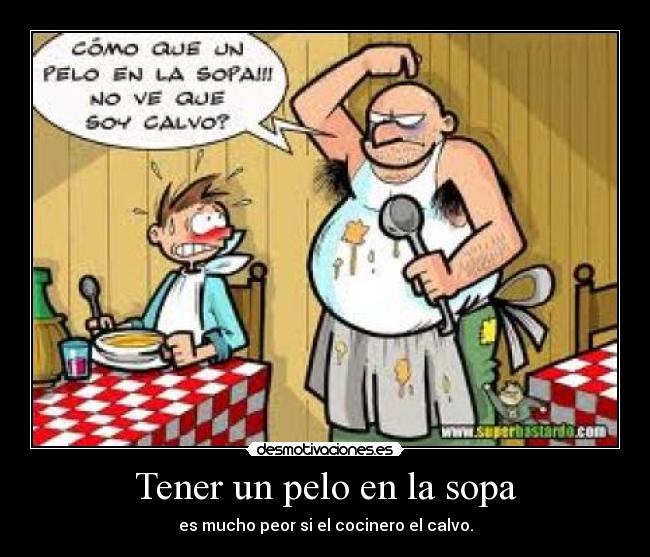 Tener un pelo en la sopa -