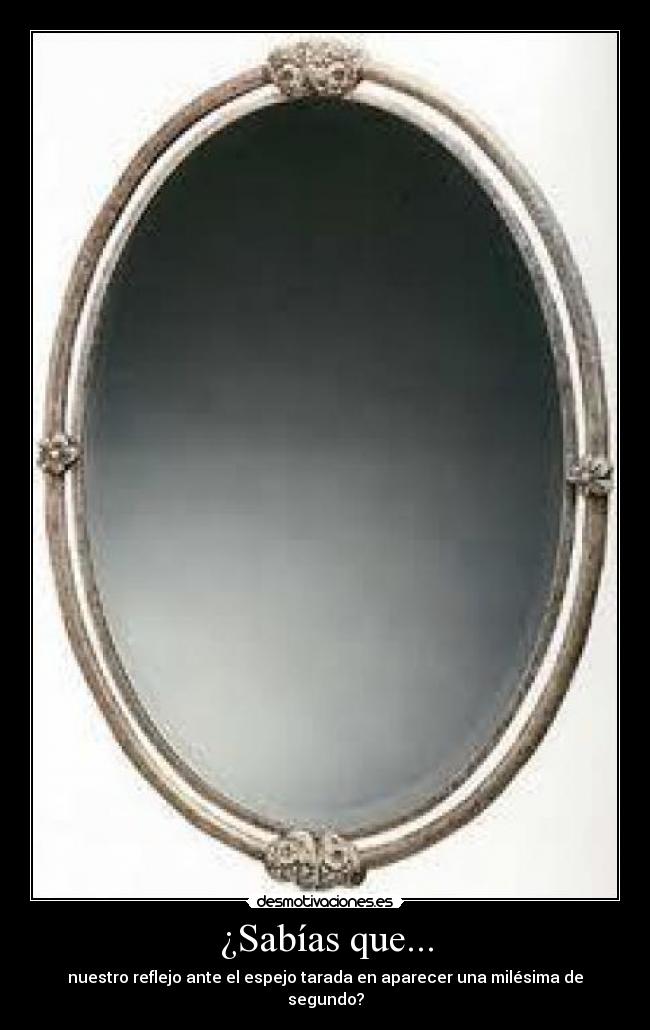 ¿Sabías que... - nuestro reflejo ante el espejo tarada en aparecer una milésima de segundo?