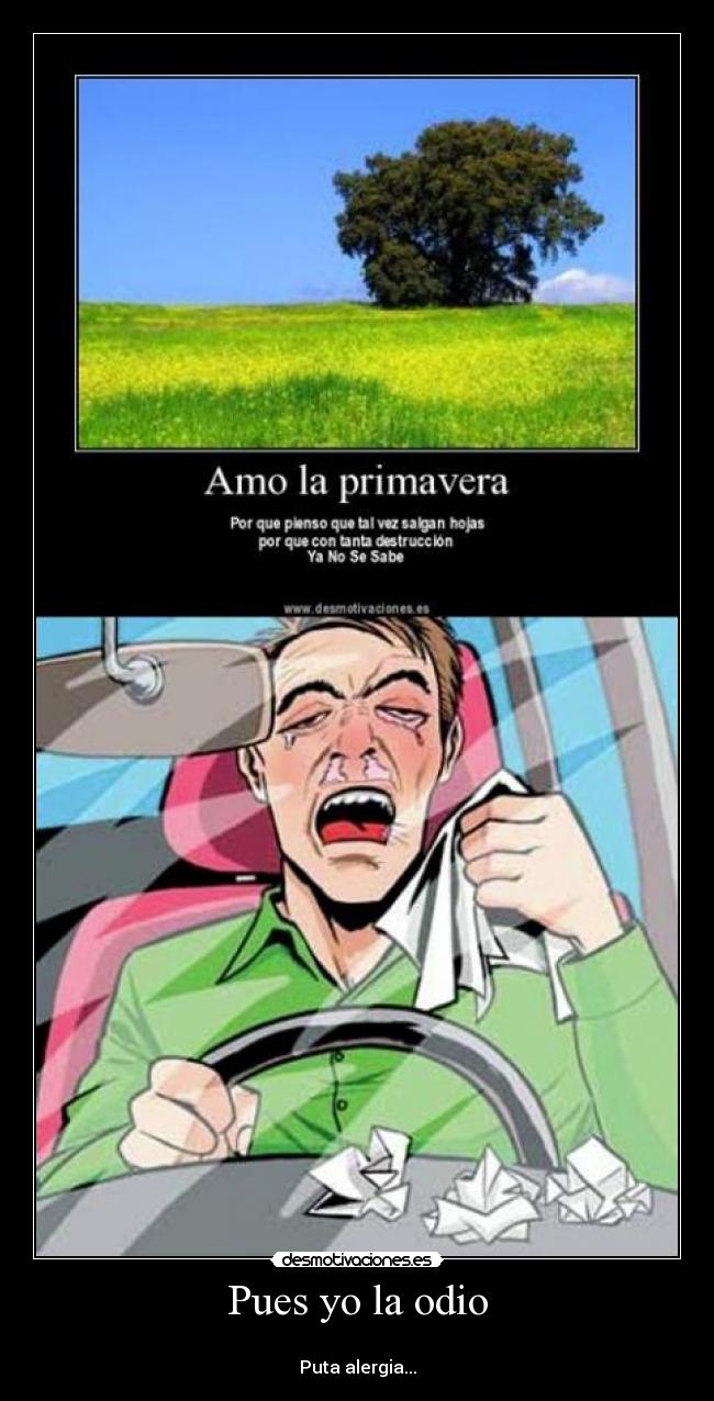 Pues yo la odio - 
Puta alergia...