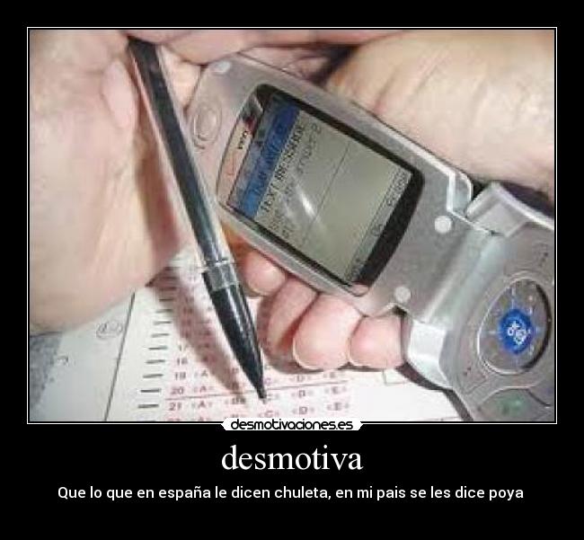 desmotiva - Que lo que en españa le dicen chuleta, en mi pais se les dice poya 
