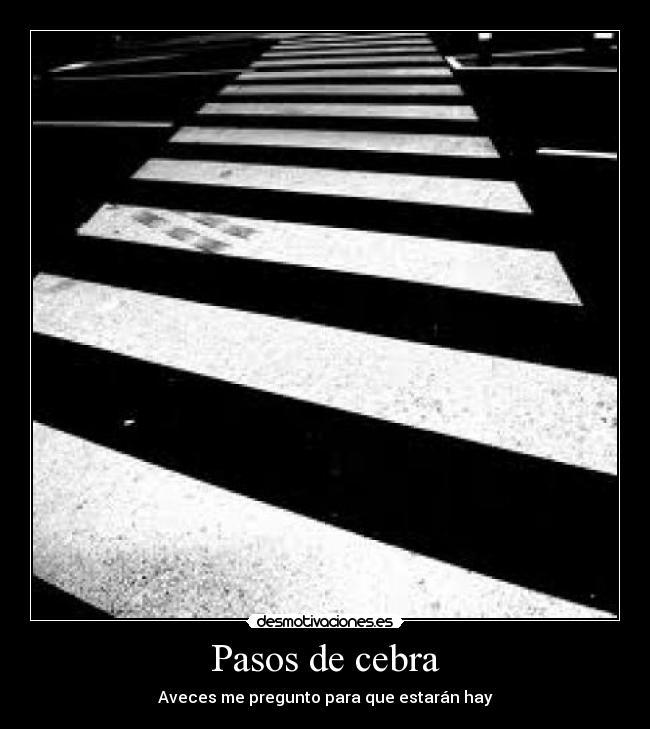 Pasos de cebra - Aveces me pregunto para que estarán hay