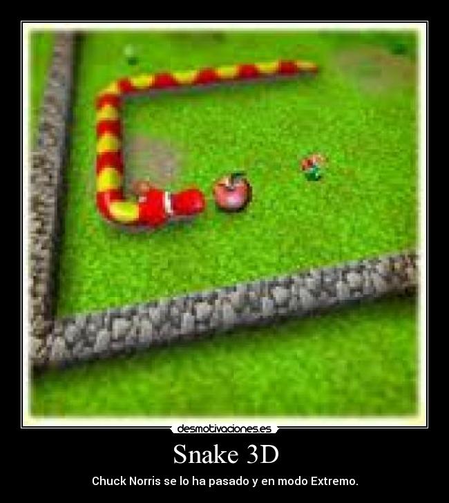 Snake 3D - Chuck Norris se lo ha pasado y en modo Extremo.