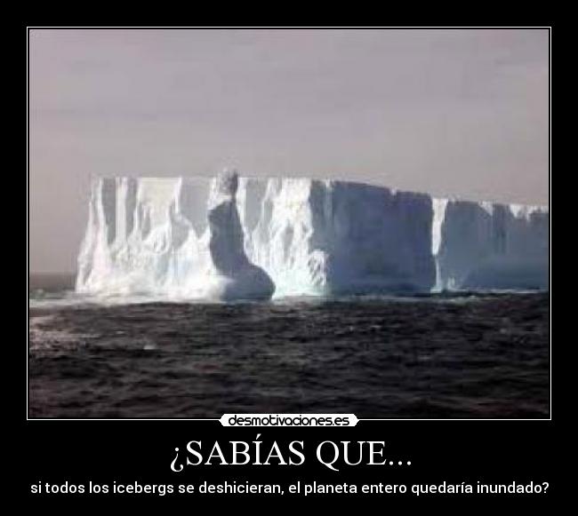 ¿SABÍAS QUE... - si todos los icebergs se deshicieran, el planeta entero quedaría inundado?