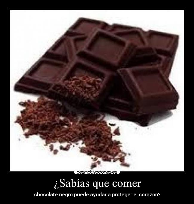 ¿Sabías que comer - chocolate negro puede ayudar a proteger el corazón?