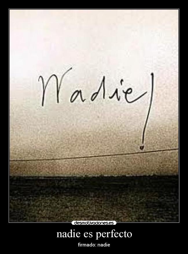 nadie es perfecto -