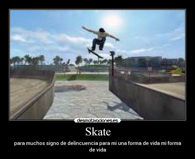 Skate - para muchos signo de delincuencia para mi una forma de vida mi forma de vida