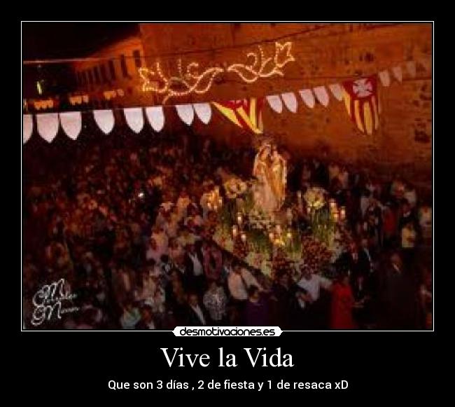 Vive la Vida - Que son 3 días , 2 de fiesta y 1 de resaca xD