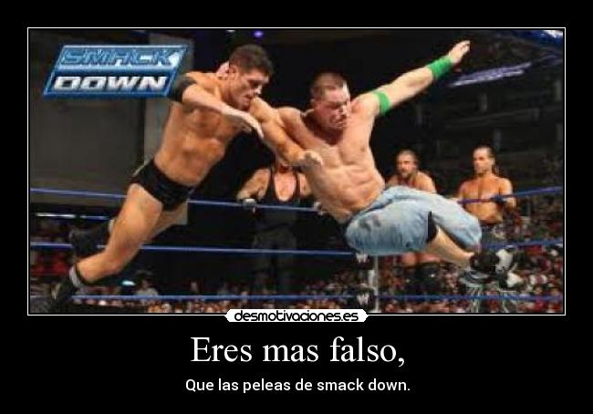 Eres mas falso, - Que las peleas de smack down.