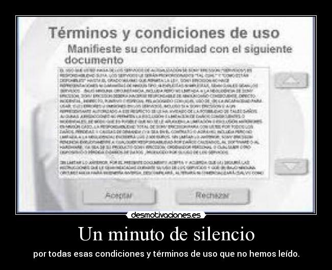 carteles silencio condiciones terminos uso desmotivaciones