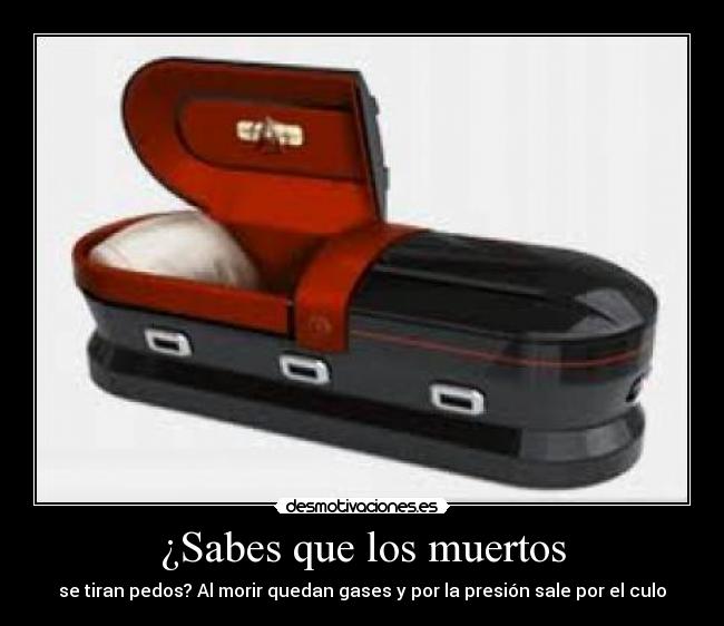 ¿Sabes que los muertos - se tiran pedos? Al morir quedan gases y por la presión sale por el culo