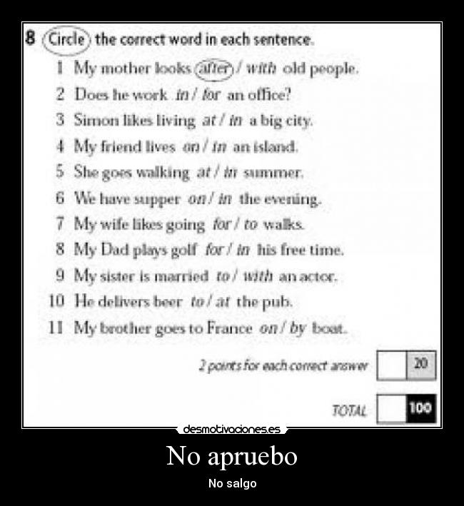 No apruebo - No salgo