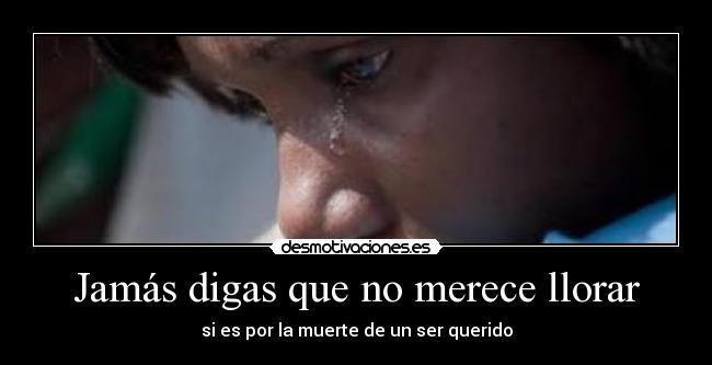 Jamás digas que no merece llorar -