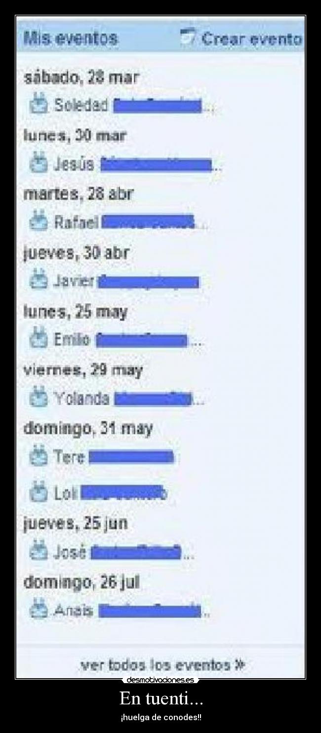 En tuenti... - ¡huelga de conodes!!