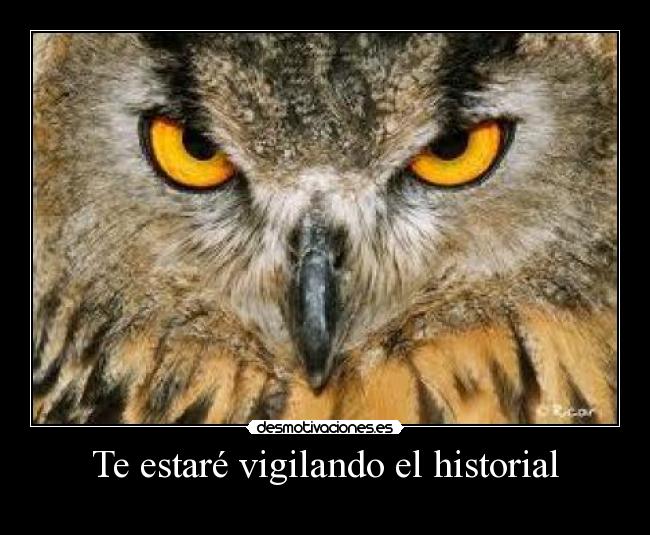 Te estaré vigilando el historial -