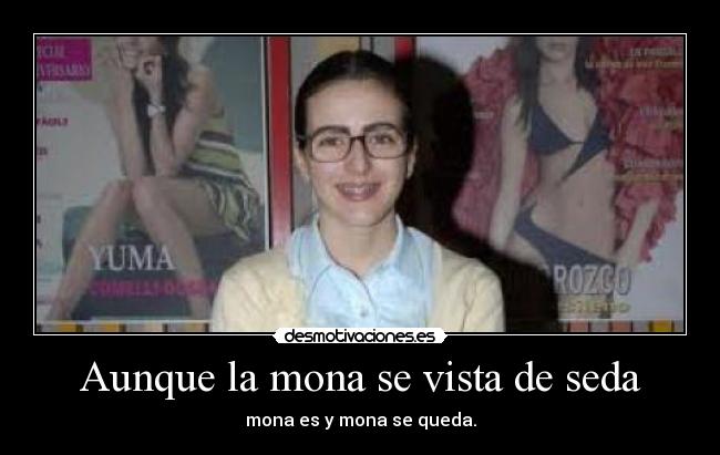 Aunque la mona se vista de seda - mona es y mona se queda.