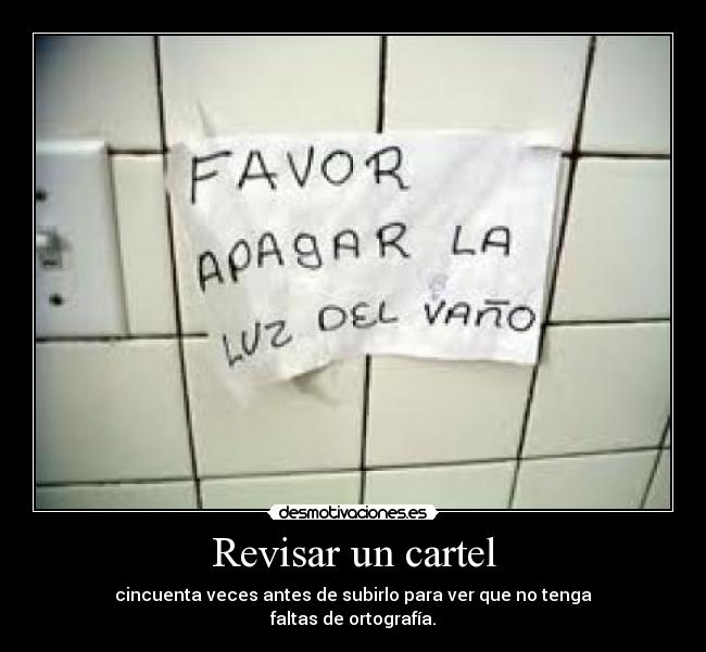 Revisar un cartel - 