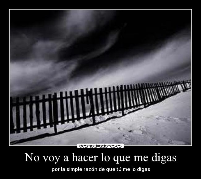 No voy a hacer lo que me digas -