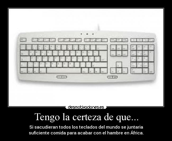 Tengo la certeza de que... -