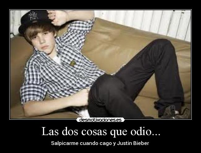 Las dos cosas que odio... - Salpicarme cuando cago y Justin Bieber