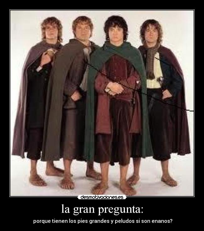 la gran pregunta: - porque tienen los pies grandes y peludos si son enanos?