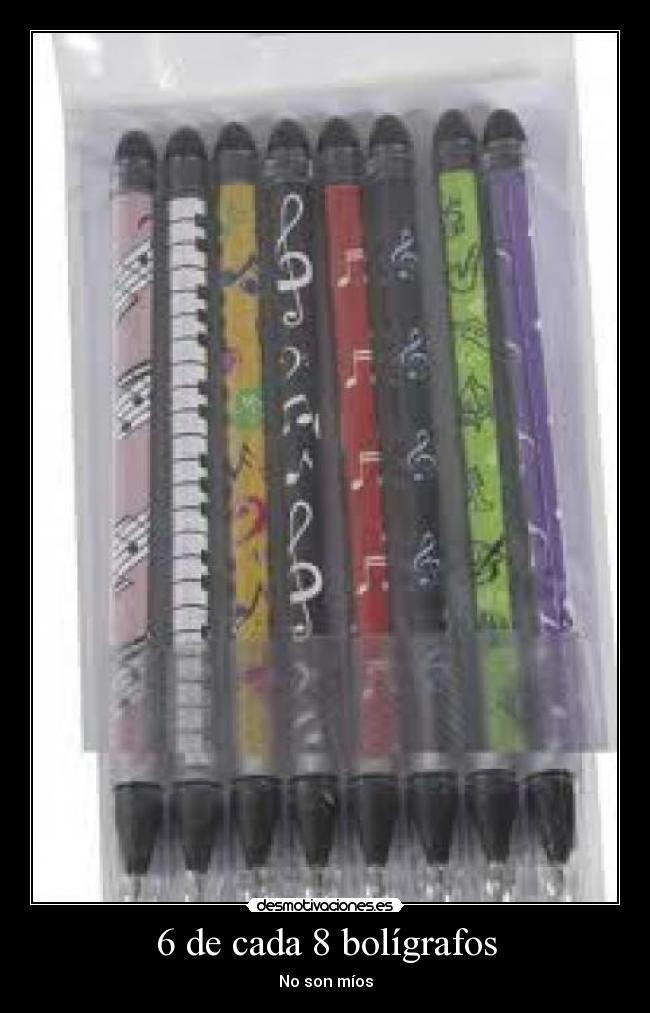 6 de cada 8 bolígrafos -