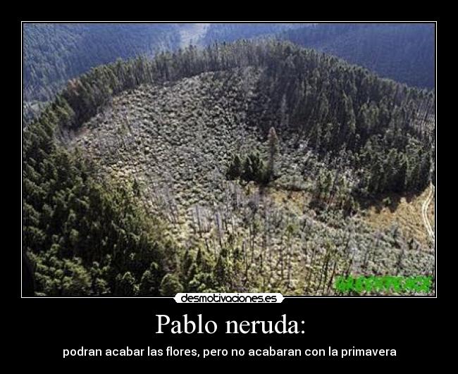 Pablo neruda: - podran acabar las flores, pero no acabaran con la primavera