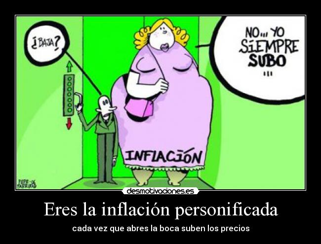 Eres la inflación personificada - cada vez que abres la boca suben los precios