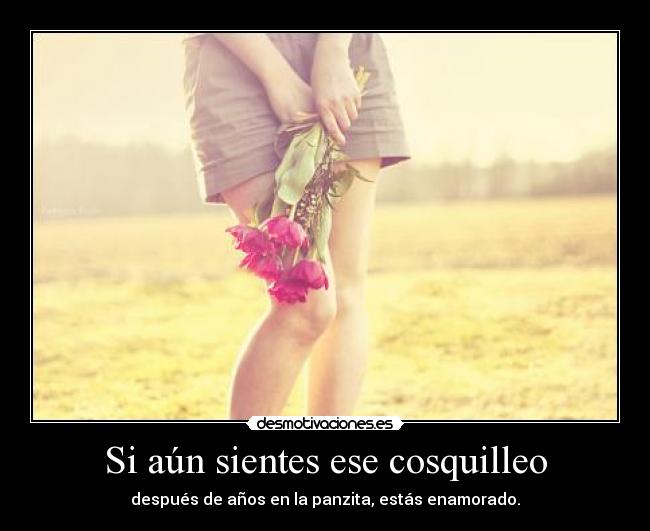 Si aún sientes ese cosquilleo - después de años en la panzita, estás enamorado.