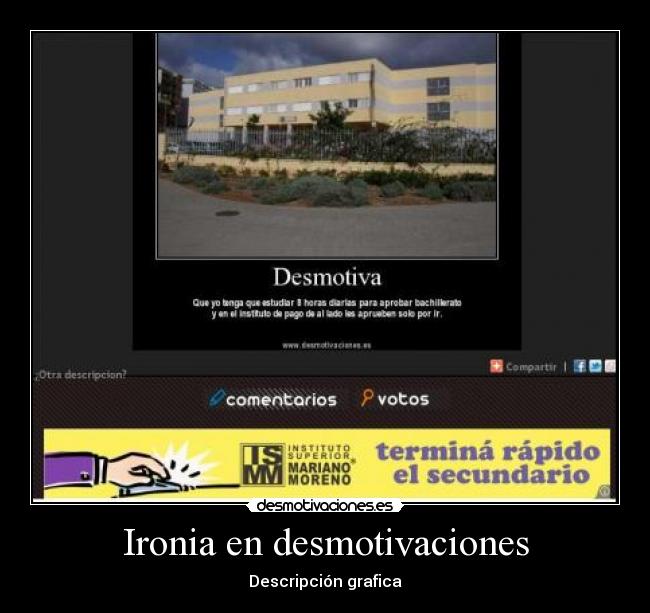 Ironia en desmotivaciones - Descripción grafica