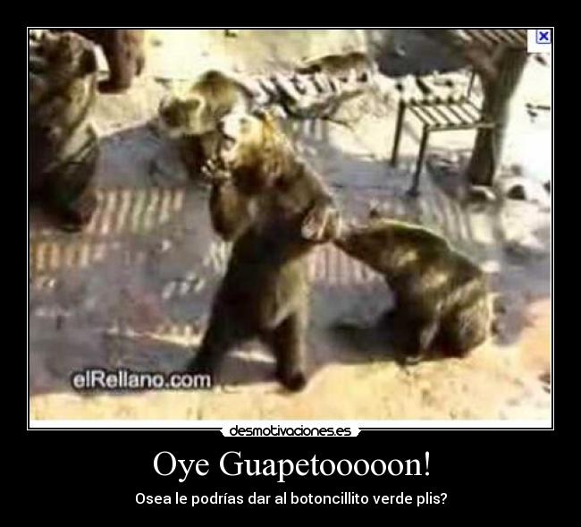 Oye Guapetooooon! - Osea le podrías dar al botoncillito verde plis?