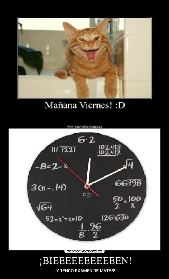 ¡BIEEEEEEEEEEEN! - ¡ Y TENGO EXAMEN DE MATES!
