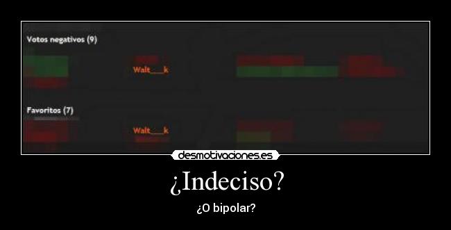 ¿Indeciso? - ¿O bipolar?