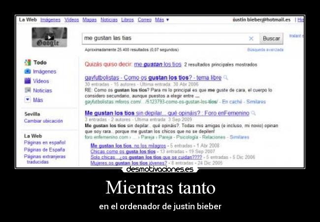 Mientras tanto - en el ordenador de justin bieber